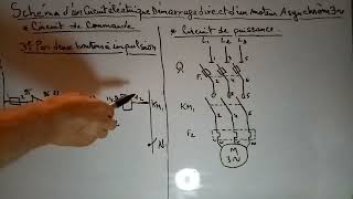 schéma de commande moteur 3 3 par deux boutons à imputsion [upl. by Otipaga]