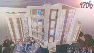 Bloxburg  Transitional Hotel Speedbuild Anix Inspired  Arizen [upl. by Marola550]