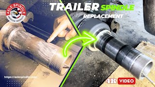 How to replace trailer axle spindle  spindle replacement full process  Patented technology [upl. by Lamok]