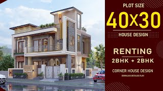 40x30 3D Home Design  Swimming Pool  1200 Sqft House Plan  4030 House Plan  40by30 House Plan [upl. by Eivi495]