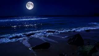 Fall Asleep On A Full Moon Night With Calming Wave Sounds  9 Hours of Deep Sleeping on Mareta Beach [upl. by Aduhey]