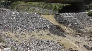 20160715 Field Experiment of Landslide Dam Breaching in Huisun Forest [upl. by Savinirs]