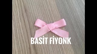 Basit fiyonk fiyonk nasıl yapılır tek kulak fiyonk yapımı kurdele yapımı bow ribbon [upl. by Chaddy189]