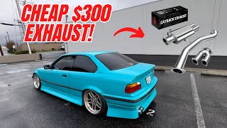 CHEAP 300 EXHAUST FOR MY BMW E36 SOUNDS AMAZING [upl. by Noelc]