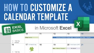 How to Customize A Calendar Template in Excel [upl. by Garbe401]