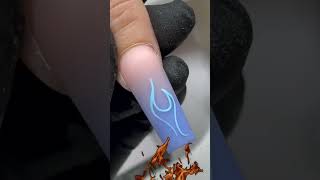 Blue Flame Nail Art 💅🏾 nails nailart blue [upl. by Zigrang]