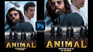 Animal Movie Poster Design  By Design Skills  photoshop animal movies [upl. by Aicilla]