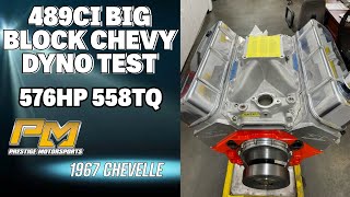 576HP 489ci Big Block Chevy Dyno Testing for Gregs 67 Chevelle at Prestige Motorsports [upl. by Navonoj757]