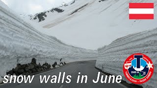 Austria Timmelsjoch snow walls in June [upl. by Ahsenac744]