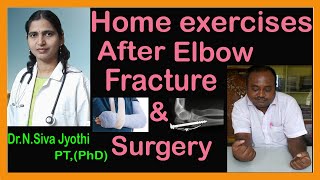 Elbow stiffness  exercises for post traumatic stiffness  home program for elbow fractures  pain [upl. by Howie]