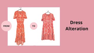 Sewing DIY Dress Alteration from maxi to midi 원피스 수선하기 [upl. by Huppert]