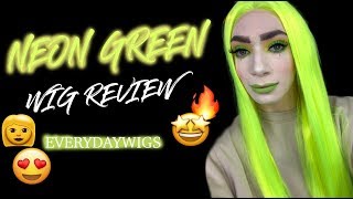 Neon Green Wig EverydayWigs I Wig Review I Fabilune [upl. by Eeloj]