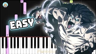 Attack on Titan The Final Season OP  quotBoku no Sensou My Warquot  EASY Piano Tutorial amp Sheet Music [upl. by Aihsem]