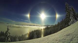 Epic Sun Dog Scene  5 Suns Weather Phenomenon [upl. by Cahra926]