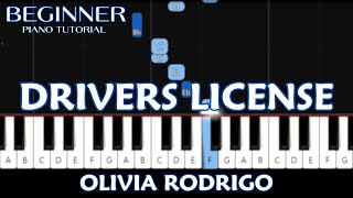 Olivia Rodrigo  Drivers License Beginner Piano Tutorial [upl. by Sibley]