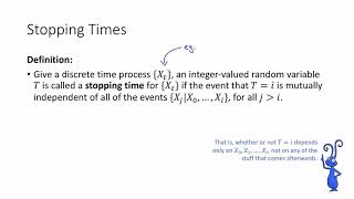 Class 17 Video 1 Stopping Times and the Martingale Stopping Theorem [upl. by Shewmaker]