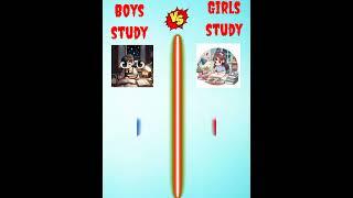 Boys study vs Girls study❓ short ytshort viralshort comparison [upl. by Medovich309]