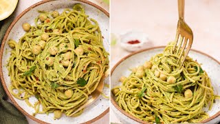 Herby Lemon Tahini Pasta  15 minute vegan recipe [upl. by Yumuk677]