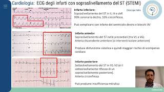 CARDIOLOGIA ECG degli infarti con sopraslivellamento del ST STEMI [upl. by Tnemelc124]