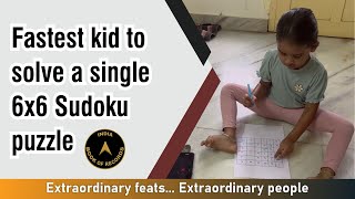 Fastest kid to solve a single 6x6 Sudoku puzzle [upl. by Eldoria222]