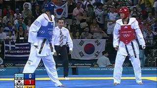 Olympic Games Athens 2004 Taekwondo Greece vs korea 80kg final KO [upl. by Heater123]