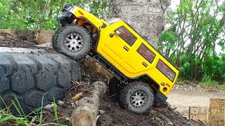 RC ADVENTURES  GiANT BACKYARD 110 scale TRUCK PARK Trailing with a HUMMER H2 [upl. by Koch]