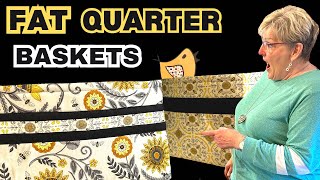 🌻🐝Fat Quarter Fabric Basket Made from 4 Fat Quarters🐝🌻 [upl. by Ky]