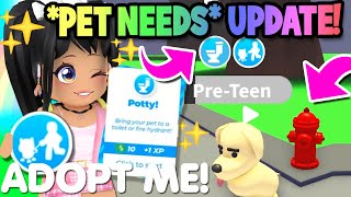 ALL NEW PET NEEDS UPDATE PEEING ON FIRE HYDRANT  Adopt Me roblox [upl. by Bowes595]