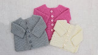 Hand crocheted baby cardigan design  ShiFios Patterns [upl. by Aubyn732]