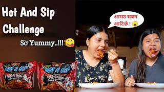 Hot and Sip Challenge  Binu Adhikari  Dikshya Adhikari [upl. by Esinehs]