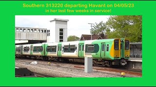 Southern 313220 departing Havant on 040523 during her last few weeks of service [upl. by Berenice]