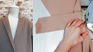 How to sew a jacket collar and lapel ☆ Sewing techniques for beginners [upl. by Irotal]