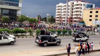 Ram Rahim convoy in panchkula passing through zirakpur [upl. by Garfinkel]