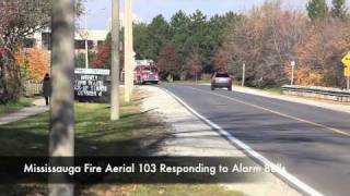 Mississauga Fire Department Responding Squad 107 Aerial 103 [upl. by Vaenfila607]