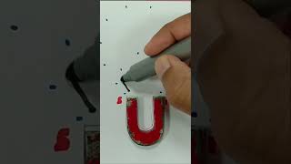 PLOTTING MAGNETIC FIELD LINES AROUND A USHAPED MAGNET  PHYSICS DEMO  MAGNETISM [upl. by Ylloj]