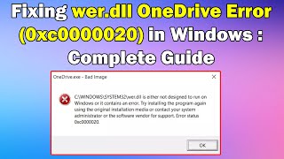 Fixing werdll OneDrive Error in Windows Error Code 0xc0000020  StepbyStep Guide [upl. by Latoye]