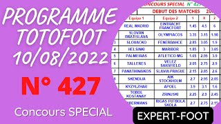 programme de totofoot special 10082022 مسابقة طوطوفوت سبيسيال رقم 427 ليوم [upl. by Hsakiv181]