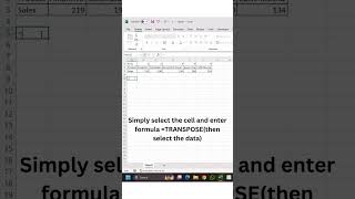 What is the use of ‘transpose’ formula in the excel shorts letslearn excelshorts microsoft [upl. by Enilhtak634]