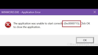 The application was unable to startWinWordexe Application Error Fix [upl. by Derdle]