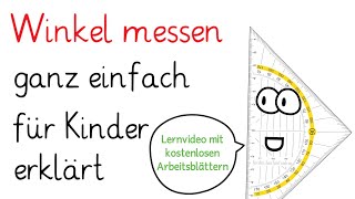 Winkel messen  Gradzahl mit dem Geodreieck bestimmen  Mathematik einfach erklärt [upl. by Britni]