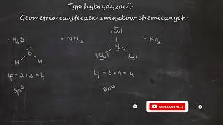 Typy hybrydyzacji Geometria cząsteczek związków chemicznych Hybrydyzacja Metoda VSEPR [upl. by Ardnekahs927]