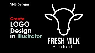 Cow Milk Logo Design in Illustrator [upl. by Golter]