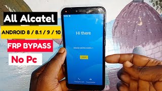 All Alcatel frp bypass 2023  Android 81910  Alcatel 5033D5024D Google Account Remove  No Pc [upl. by Tisman]