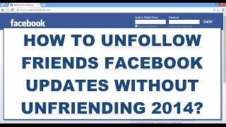 HOW TO HIDEBLOCKUNFOLLOW FRIENDS FACEBOOK POSTSUPDATES WITHOUT UNFRIENDING [upl. by Ringo]