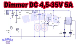 Dimmer DC 45V35V 5A HW687 DC Motor Control Module Kreatif DIY [upl. by Ramhaj]