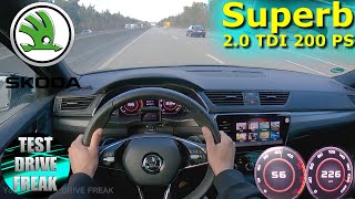 2022 Skoda Superb 20 TDI SCR DSG 200 PS TOP SPEED AUTOBAHN DRIVE POV [upl. by Waylan]