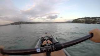 Kayak surfski Vajda Hawx 46 Bay surf Feb16 [upl. by Dynah]