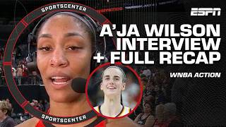 ITS A GOOD VIBE 🔥  Aja Wilson on Caitlin Clark amp the growth of the WNBA RECAP  SportsCenter [upl. by Neleb577]