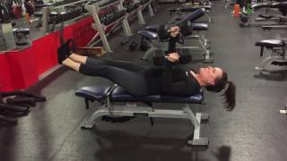 Head Off Eccentric Isometric Alternating Dumbbell Chest Press with Leg Raise [upl. by Cleveland]