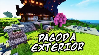 How to Build the Japanese Pagoda Exterior in Minecraft  Tutorial 27 [upl. by Roee]